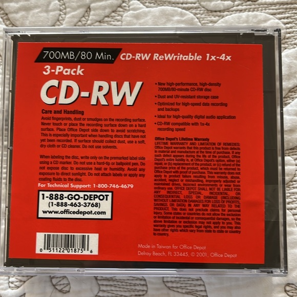 Office Depot CD-RW 3-Pack - Picture 3 of 4